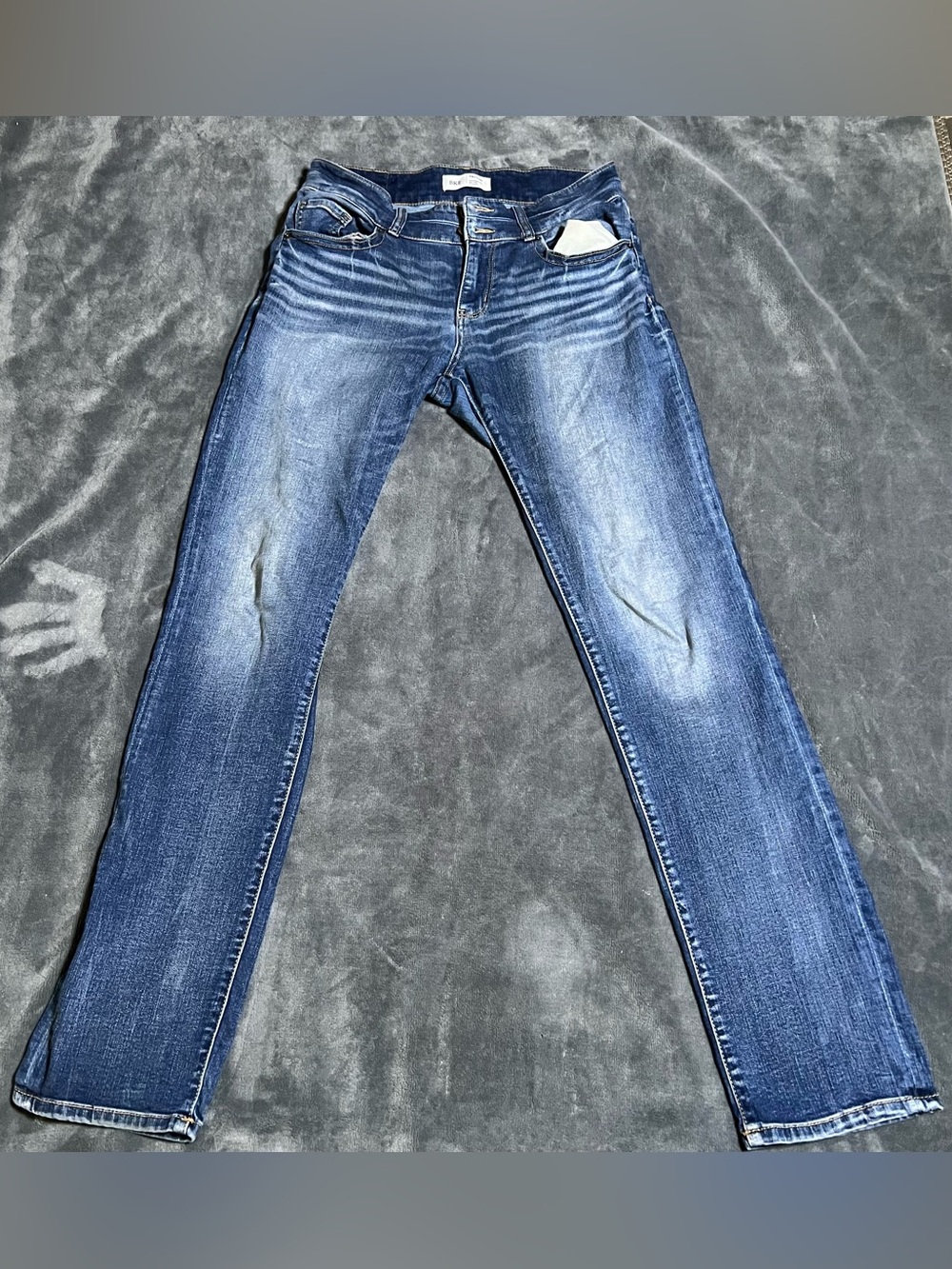 BKE Payton Women's Blue Universal Fit Mid Rise Denim Straight Leg Jeans 28x32
